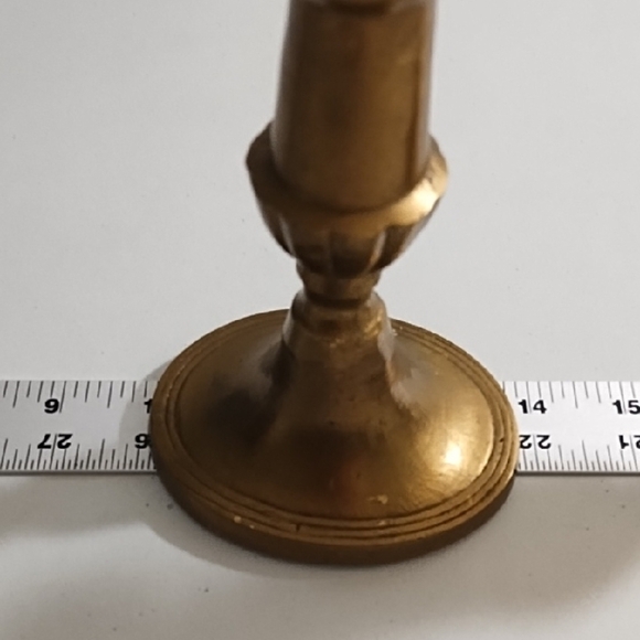 2 Matching Solid Brass Candle Holders Sticks Vintage 6.5" tall - Picture 4 of 10